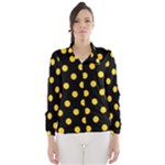 Polka Dots - Banana Yellow on Black Wind Breaker (Women)