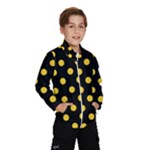Polka Dots - Banana Yellow on Black Wind Breaker (Kids)