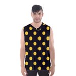 Polka Dots - Banana Yellow on Black Men s Basketball Tank Top