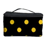Polka Dots - Banana Yellow on Black Cosmetic Storage Case