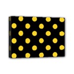 Polka Dots - Banana Yellow on Black Mini Canvas 7  x 5  (Stretched)
