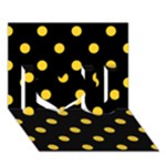 Polka Dots - Banana Yellow on Black I Love You 3D Greeting Card (7x5)