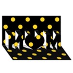 Polka Dots - Banana Yellow on Black MOM 3D Greeting Card (8x4)