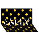 Polka Dots - Banana Yellow on Black SORRY 3D Greeting Card (8x4)