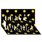 Polka Dots - Banana Yellow on Black Best Wish 3D Greeting Card (8x4)