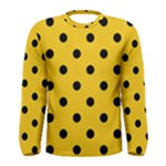 Polka Dots - Black on Deep Lemon Yellow Men s Long Sleeve T-shirt