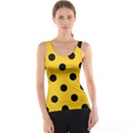 Polka Dots - Black on Deep Lemon Yellow Tank Top