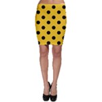 Polka Dots - Black on Deep Lemon Yellow Bodycon Skirt