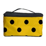 Polka Dots - Black on Deep Lemon Yellow Cosmetic Storage Case
