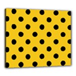 Polka Dots - Black on Deep Lemon Yellow Canvas 24  x 20  (Stretched)