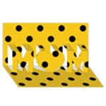 Polka Dots - Black on Deep Lemon Yellow MOM 3D Greeting Card (8x4)