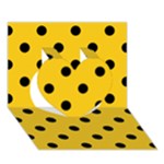 Polka Dots - Black on Deep Lemon Yellow Heart 3D Greeting Card (7x5)
