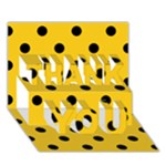 Polka Dots - Black on Deep Lemon Yellow THANK YOU 3D Greeting Card (7x5)