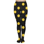 Polka Dots - Deep Lemon Yellow on Black Women s Tights