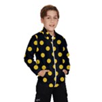 Polka Dots - Deep Lemon Yellow on Black Wind Breaker (Kids)