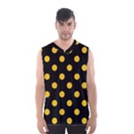 Polka Dots - Deep Lemon Yellow on Black Men s Basketball Tank Top