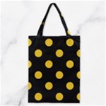 Polka Dots - Deep Lemon Yellow on Black Classic Tote Bag