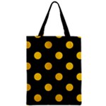 Polka Dots - Deep Lemon Yellow on Black Zipper Classic Tote Bag
