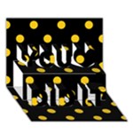 Polka Dots - Deep Lemon Yellow on Black You Did It 3D Greeting Card (7x5)