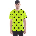 Polka Dots - Black on Fluorescent Yellow Men s Sport Mesh Tee