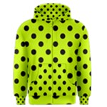 Polka Dots - Black on Fluorescent Yellow Men s Zipper Hoodie