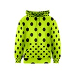 Polka Dots - Black on Fluorescent Yellow Kid s Zipper Hoodie