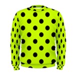 Polka Dots - Black on Fluorescent Yellow Men s Sweatshirt