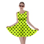 Polka Dots - Black on Fluorescent Yellow Skater Dress
