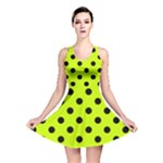 Polka Dots - Black on Fluorescent Yellow Reversible Skater Dress