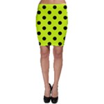 Polka Dots - Black on Fluorescent Yellow Bodycon Skirt
