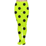 Polka Dots - Black on Fluorescent Yellow Women s Tights