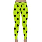 Polka Dots - Black on Fluorescent Yellow Yoga Leggings