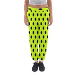 Polka Dots - Black on Fluorescent Yellow Women s Jogger Sweatpants