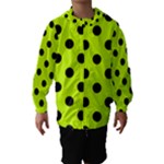 Polka Dots - Black on Fluorescent Yellow Hooded Wind Breaker (Kids)