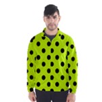 Polka Dots - Black on Fluorescent Yellow Wind Breaker (Men)