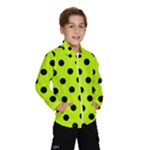 Polka Dots - Black on Fluorescent Yellow Wind Breaker (Kids)