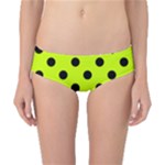 Polka Dots - Black on Fluorescent Yellow Classic Bikini Bottoms