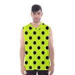 Polka Dots - Black on Fluorescent Yellow Men s Basketball Tank Top