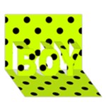 Polka Dots - Black on Fluorescent Yellow BOY 3D Greeting Card (7x5)