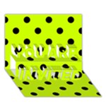Polka Dots - Black on Fluorescent Yellow YOU ARE INVITED 3D Greeting Card (7x5)