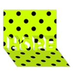 Polka Dots - Black on Fluorescent Yellow HOPE 3D Greeting Card (7x5)