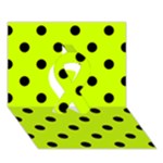 Polka Dots - Black on Fluorescent Yellow Ribbon 3D Greeting Card (7x5)