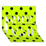 Polka Dots - Black on Fluorescent Yellow THANK YOU 3D Greeting Card (7x5)
