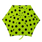 Polka Dots - Black on Fluorescent Yellow Mini Umbrella
