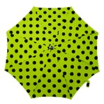 Polka Dots - Black on Fluorescent Yellow Hook Handle Umbrella (Small)