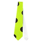 Polka Dots - Black on Fluorescent Yellow Necktie (One Side)