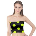 Polka Dots - Fluorescent Yellow on Black Tube Top
