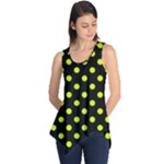 Polka Dots - Fluorescent Yellow on Black Sleeveless Tunic