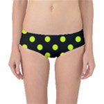 Polka Dots - Fluorescent Yellow on Black Classic Bikini Bottoms