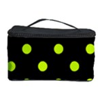 Polka Dots - Fluorescent Yellow on Black Cosmetic Storage Case